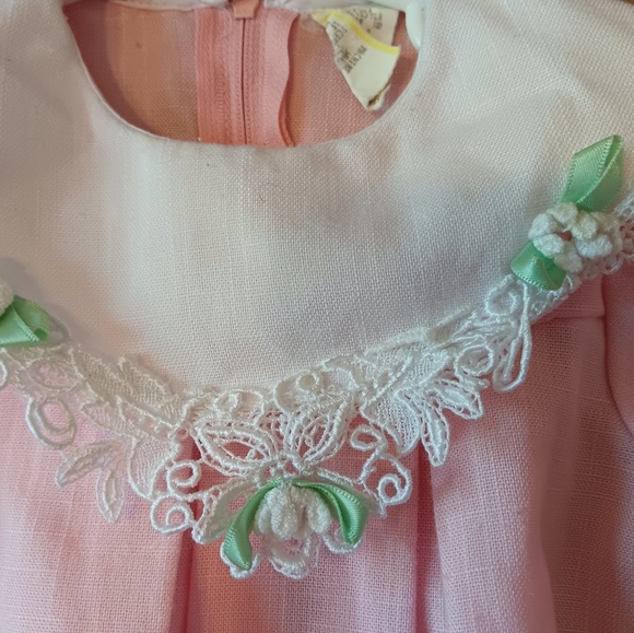 Vintage Pink Baby Dress 12 Months - Picture 2 of 3